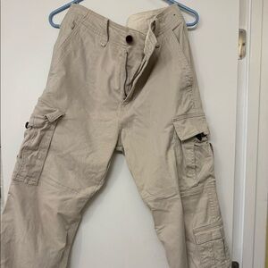 hollister boys/mens heavyweight straight cargo pants - cream 31W 32L